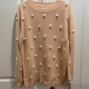 Pink Lily Blush Pom-Pom Sweater